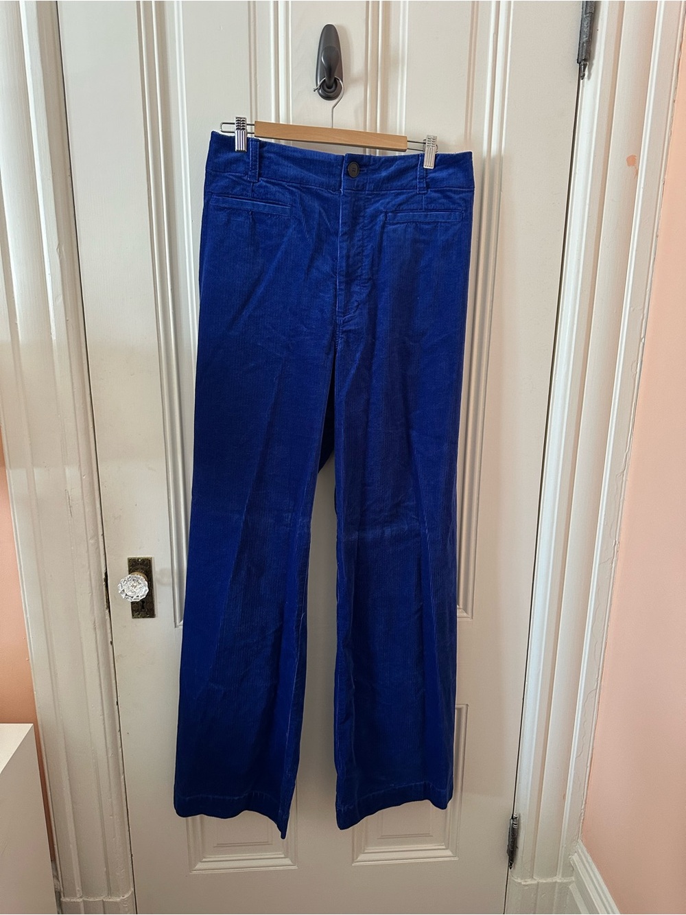 Anthropologie Cobalt Blue Wide-Leg Corduroy Pants